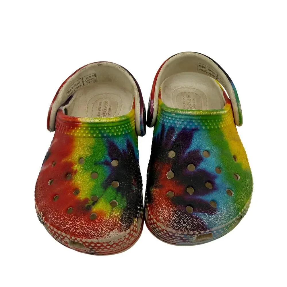 Crocs Infant Kids Tie-Dye Classic Clogs Shoes Size C4